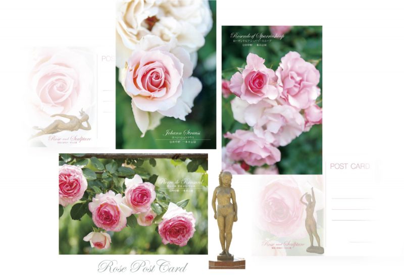 【販売開始】Post Card -「美しいバラと彫刻」(3枚セット)-